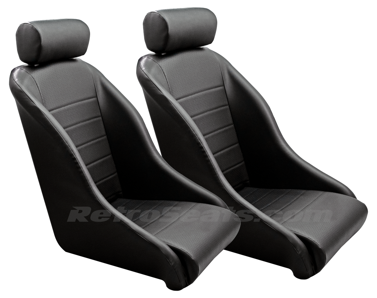 67911R Retro Classic Vintage Racing Bucket Seats PVC